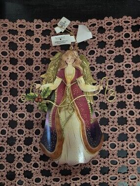Bombay Pink, Cream and Gold Angel Ornament NWT